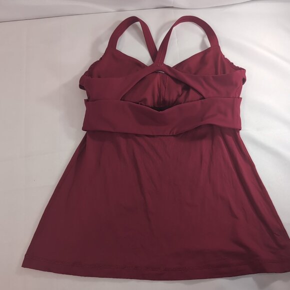 Lululemon Wrap it Up Tank Top Shirt Red V-Neck Wrap Cross Front Cranberry 12 - Picture 8 of 15